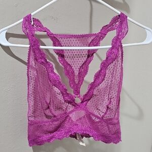 Free People Fuchsia Sheer Lace Bralette